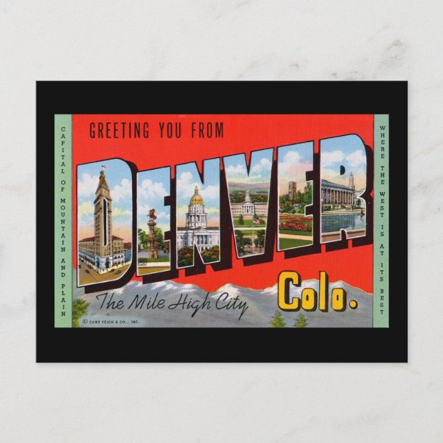 Postal Saludándote desde Denver Colordao (Anverso)