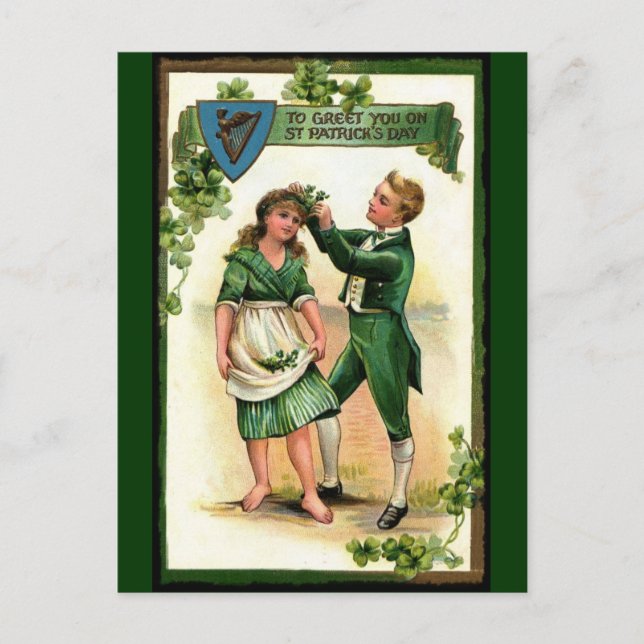 Postal Saludándote en el Día de St Paddy (Anverso)