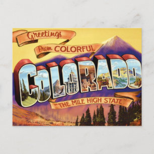 Postal Saludo Antiguo Colorido de Colorado