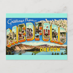 Postal Saludo Antiguo de Medford Oregon