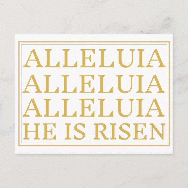 Postal Saludo católico de Pascua de Aleluya (Anverso)