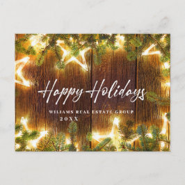 Postal Saludo corporativo de vacaciones de Navidades retr