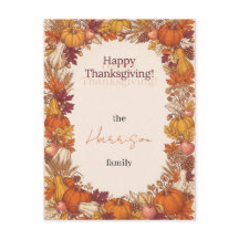 Saludo de Acción de Gracias de la cosecha de otoño