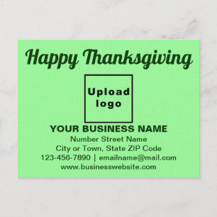 Postal Saludo de Acción de Gracias Empresarial en Verde C