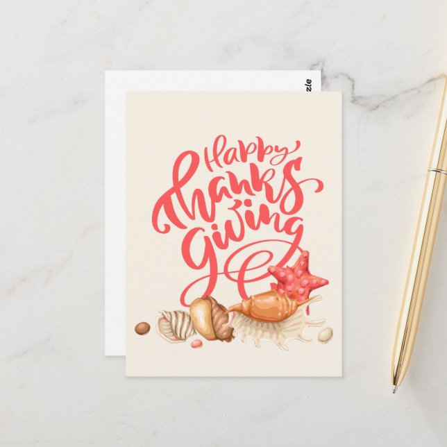 Postal Saludo de Acción de Gracias en la Costa de la Seda (Anverso/Reverso In Situ)