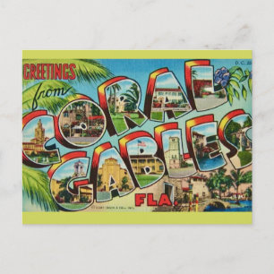 Postal Saludo de Coral Gables Florida