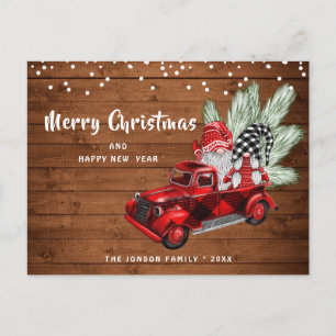 Postal Saludo de feriado de los Navidades del Camión Rojo
