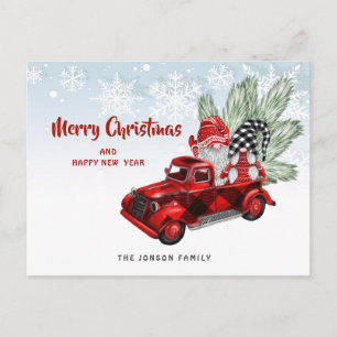 Postal Saludo de feriado de los Navidades del Camión Rojo