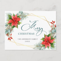 Saludo de feriado de los Navidades Red Poinsettia