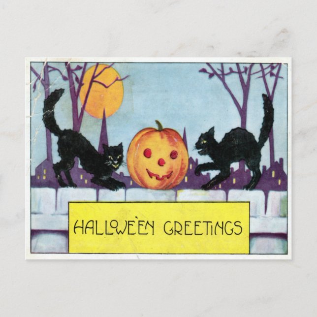 Postal Saludo de Hallowe'en (Anverso)