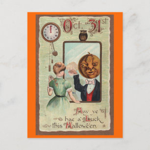 Postal Saludo de Halloween - Circa de diseño de época 191
