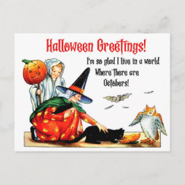 Postal Saludo de Halloween con cita inspiradora