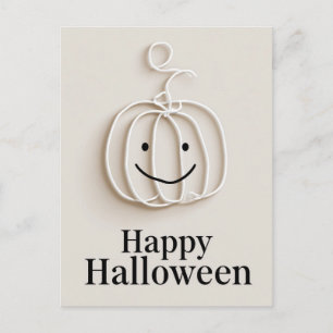 Postal Saludo de Halloween de calabaza de alambre minimal