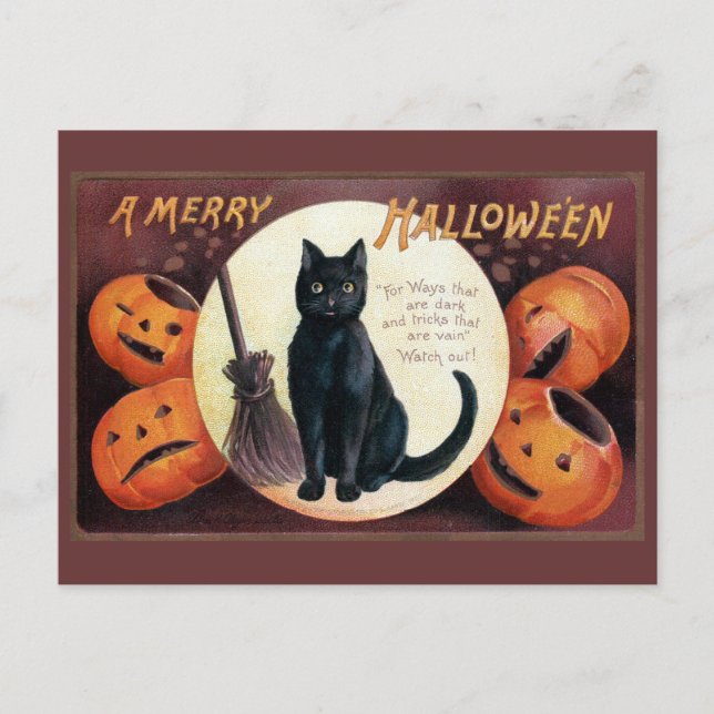 Postal Saludo de Halloween de Ellen Clapsaddle (Anverso)