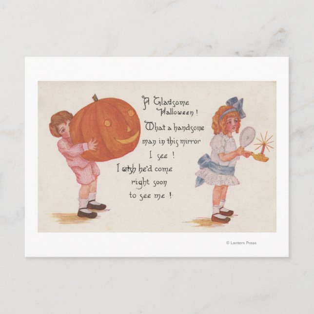 Postal Saludo de Halloween Una Gladsome Halloween (Anverso)