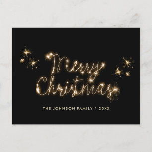 Postal Saludo de Navidad Dorado Moderno