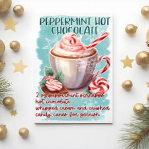 Postal Saludo de Navidades de chocolate caliente con ment