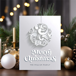 Postal Saludo de Ornamento de Navidad Moderno