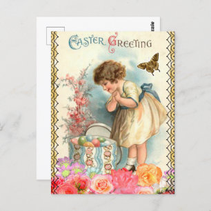 Postal Saludo de Pascua Vintage