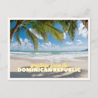 Postal Saludo de Playa Tropical de la República Dominican