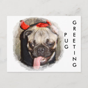 Postal Saludo de Pug