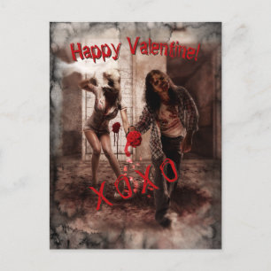 Postal Saludo de San Valentín de Zombie Feliz