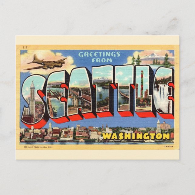 Postal Saludo de Seattle (Anverso)