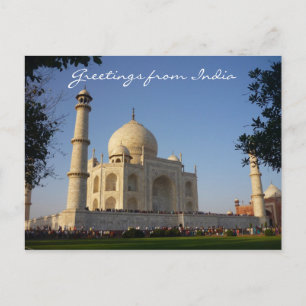 Postal saludo de taj mahal