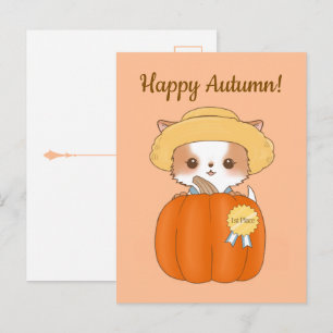 Postal Saludo de temporada de calabaza de otoño feliz