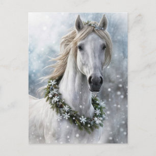 Postal Saludo de Temporadas Navideñas de Hermoso Caballo