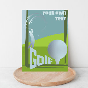 Postal Saludo de texto del club de golf Golf Resort