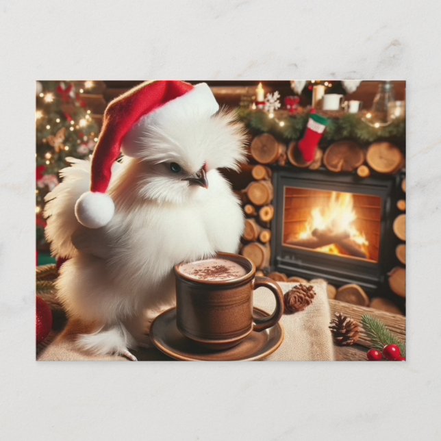 Postal Saludo de vacaciones de pollo (Anverso)