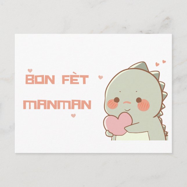 Postal Saludo del Día de la Madre Haitiana con el Persona (Anverso)