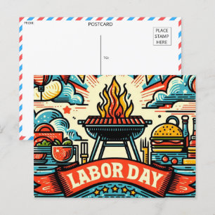 Postal Saludo del Día del Trabajo de Grill & Chill