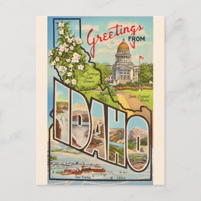 Postal Saludo del Estado de Idaho (Anverso)