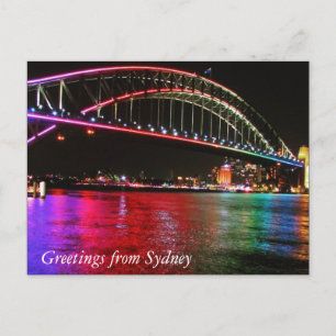 Postal saludo del puente sobre el arco iris sydney