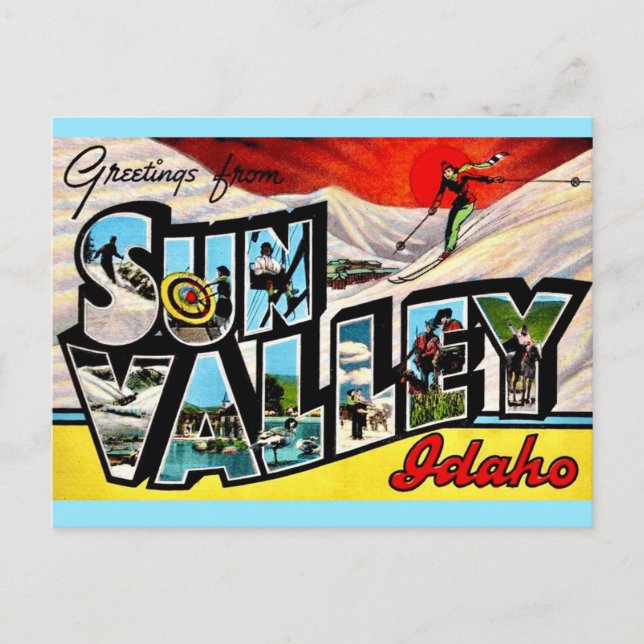 Postal Saludo del Valle del Sol Idaho (Anverso)
