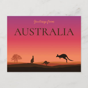 Postal Saludo desde Australia Postcard Kangaroos