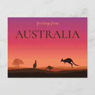 Postal Saludo desde Australia Postcard Kangaroos