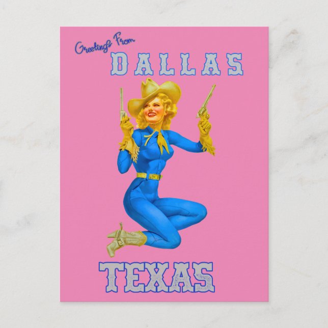 Postal Saludo desde Dallas Texas Postcard (Anverso)