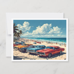 Postal Saludo desde la playa de Daytona, Ilustracion de l