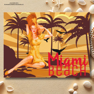 Postal Saludo desde Miami Beach hermosa cosecha