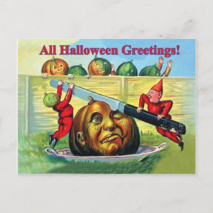 Postal Saludo divertido de Halloween
