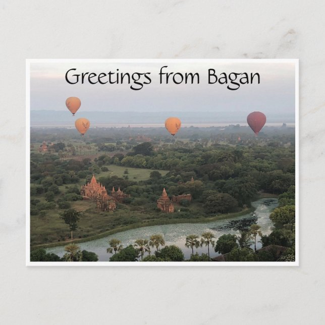 Postal saludo en globo de bagan (Anverso)