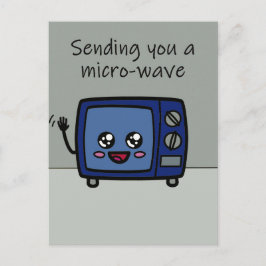 Postal Saludo enviándote un postrero de microondas