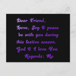 Postal Saludo festivo de temporada de "querido amigo"