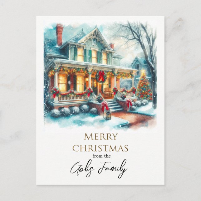 Postal Saludo navideño navideño de Navidad (Anverso)