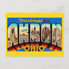 Postal Saludo retro Akron Ohio 