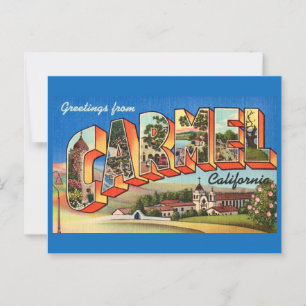 Postal Saludo retro Carmel California