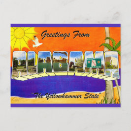 Postal Saludo Retro de Alabama